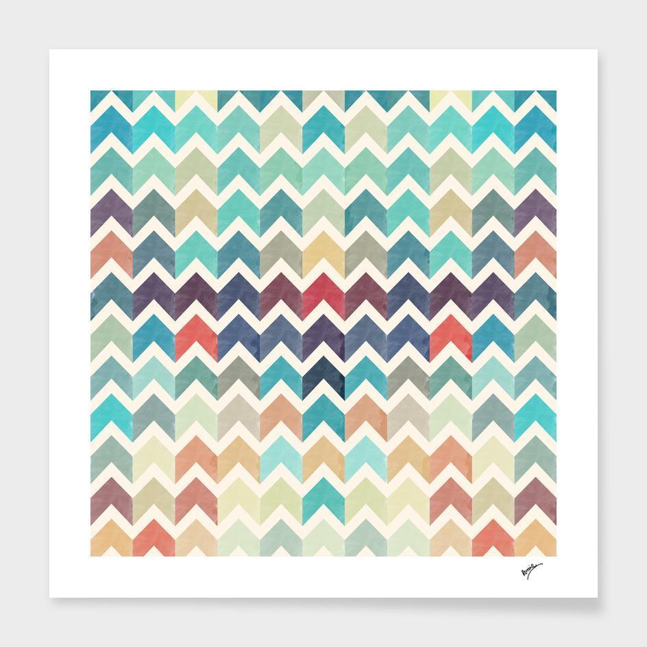 Watercolor Chevron Pattern II Cushion/Pillow Scorpius