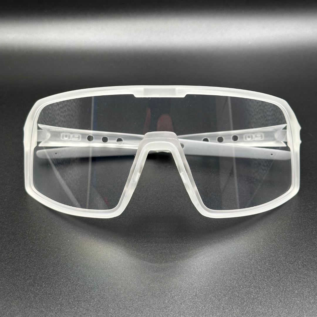 Eastern Outer Mojave sunglasses with photochromic lenses, featuring sleek vapor-colored frames and straight-on view.