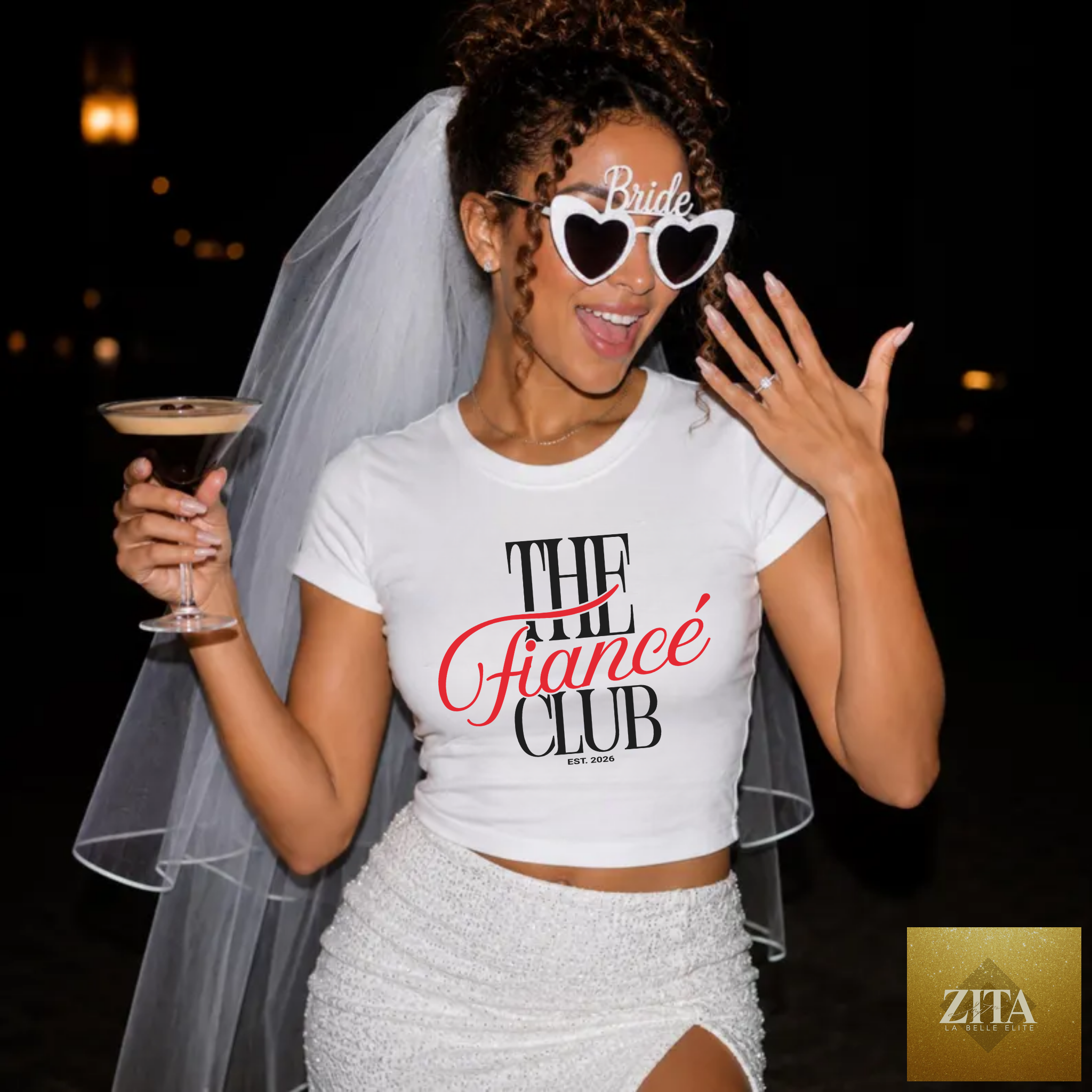 The Fiancé Club Est. 2026 Bride Baby Tee – Engagement & Bachelorette Shirt