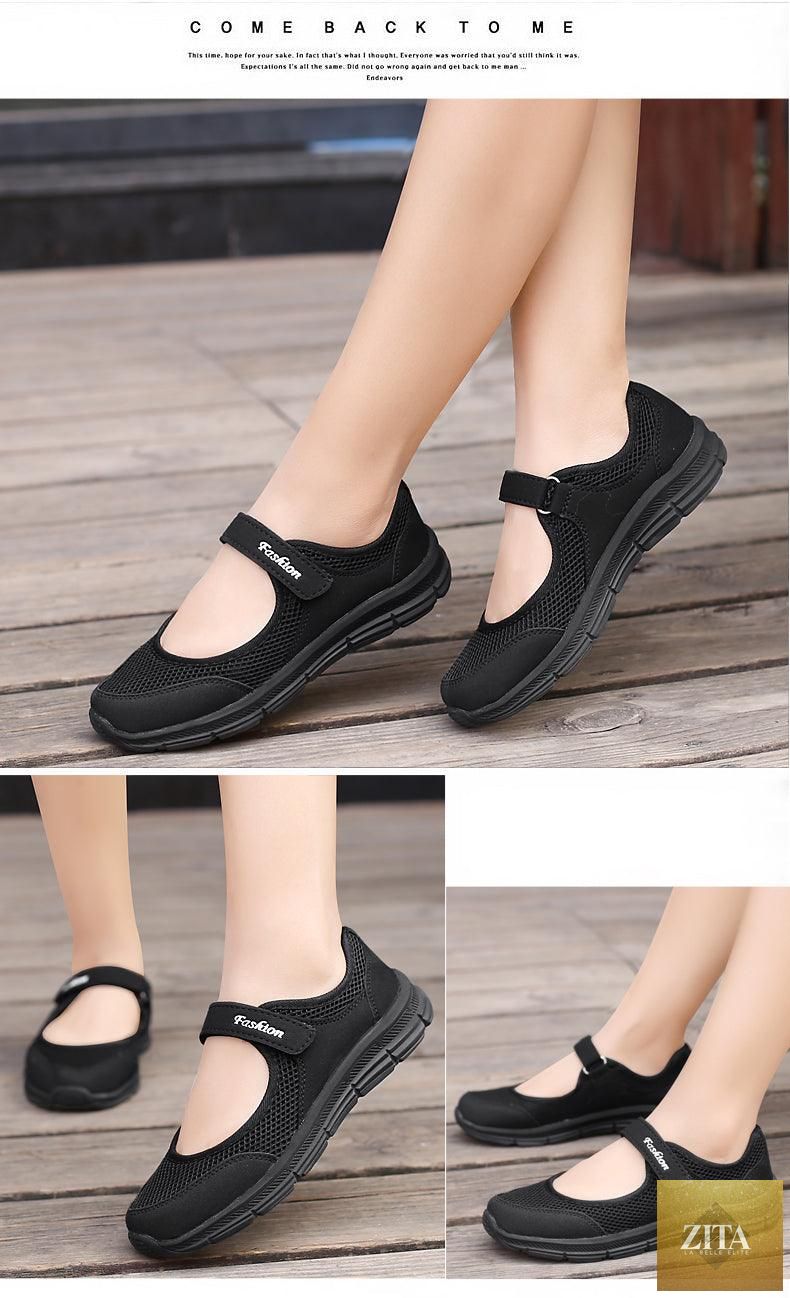 Women Flat Casual Fashion Breathable Mesh Tenis Shoes Women Summer Flat Soft Fashion Lightweight Slip-On Super Light Women Shoes