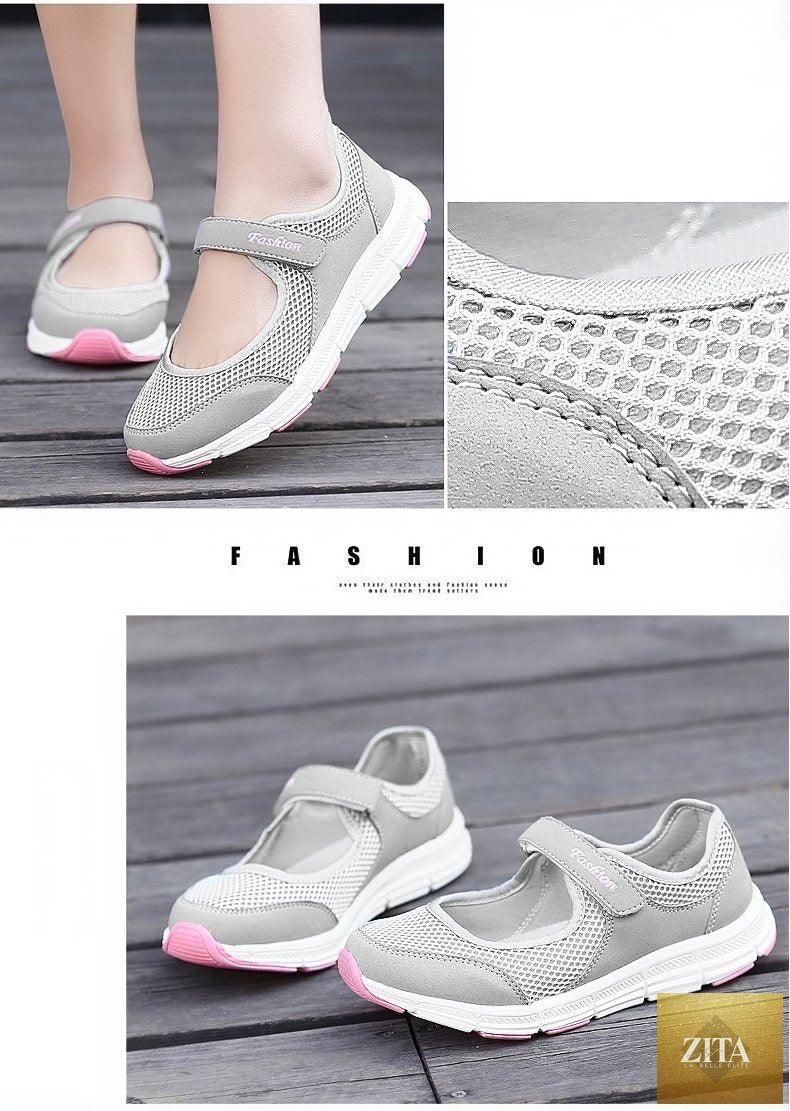 Women Flat Casual Fashion Breathable Mesh Tenis Shoes Women Summer Flat Soft Fashion Lightweight Slip-On Super Light Women Shoes