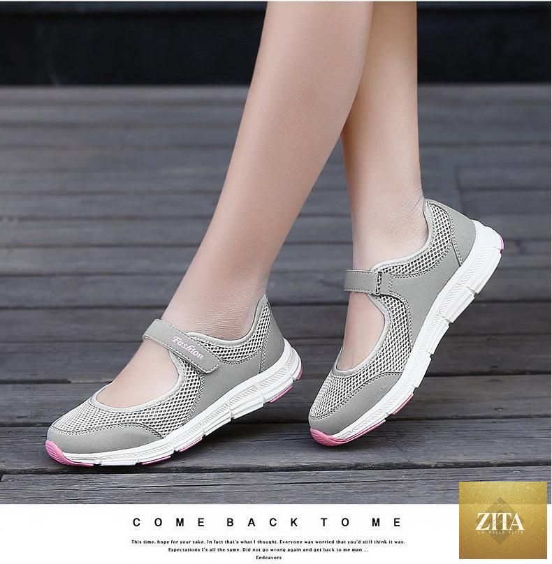 Women Flat Casual Fashion Breathable Mesh Tenis Shoes Women Summer Flat Soft Fashion Lightweight Slip-On Super Light Women Shoes