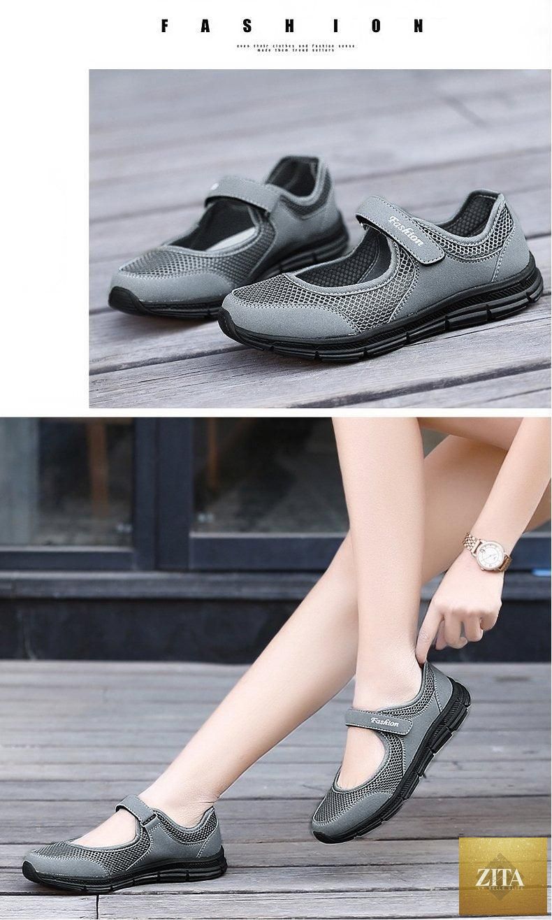Women Flat Casual Fashion Breathable Mesh Tenis Shoes Women Summer Flat Soft Fashion Lightweight Slip-On Super Light Women Shoes