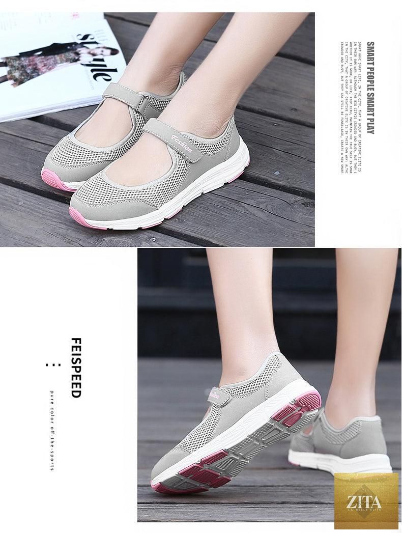 Women Flat Casual Fashion Breathable Mesh Tenis Shoes Women Summer Flat Soft Fashion Lightweight Slip-On Super Light Women Shoes