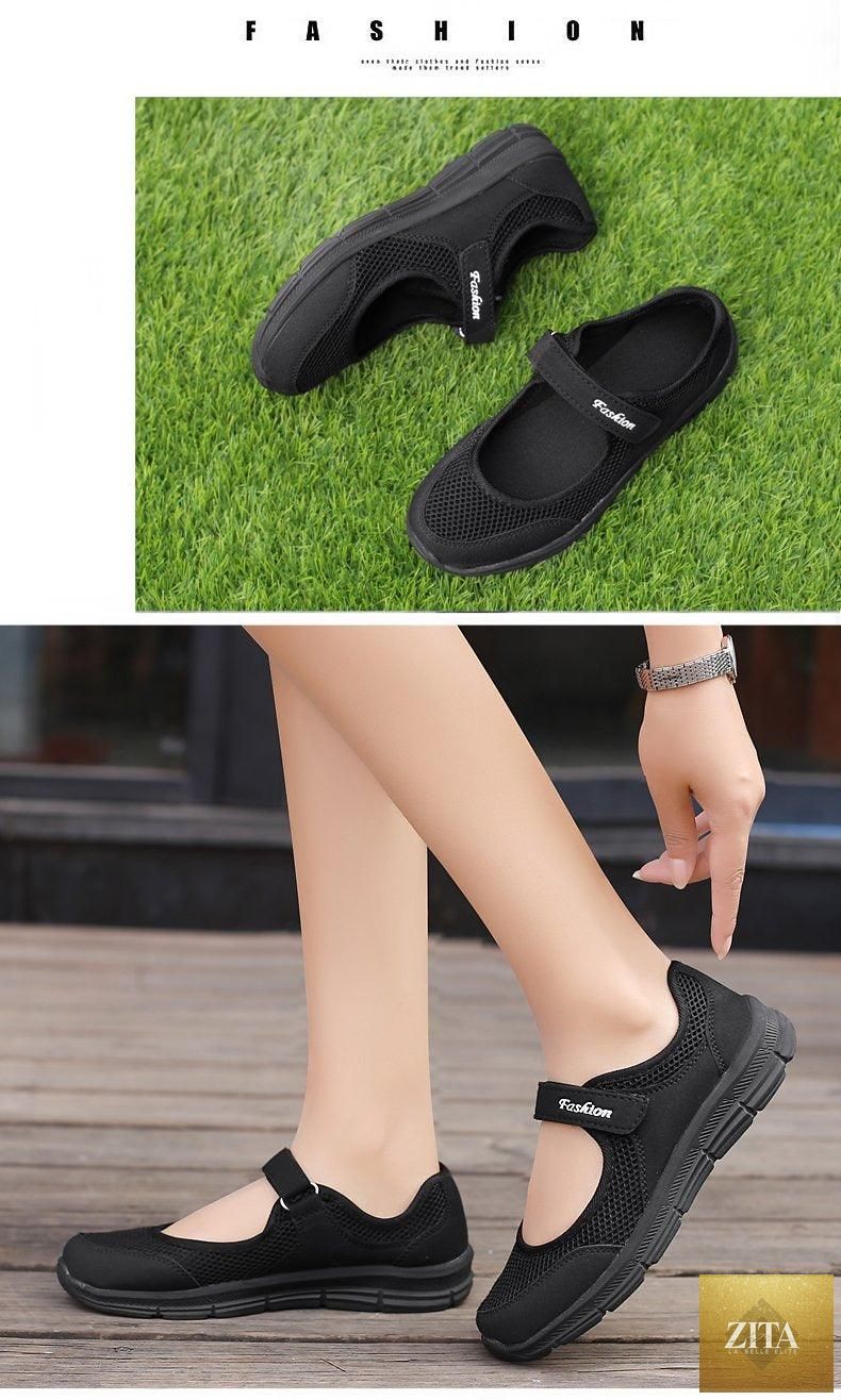 Women Flat Casual Fashion Breathable Mesh Tenis Shoes Women Summer Flat Soft Fashion Lightweight Slip-On Super Light Women Shoes