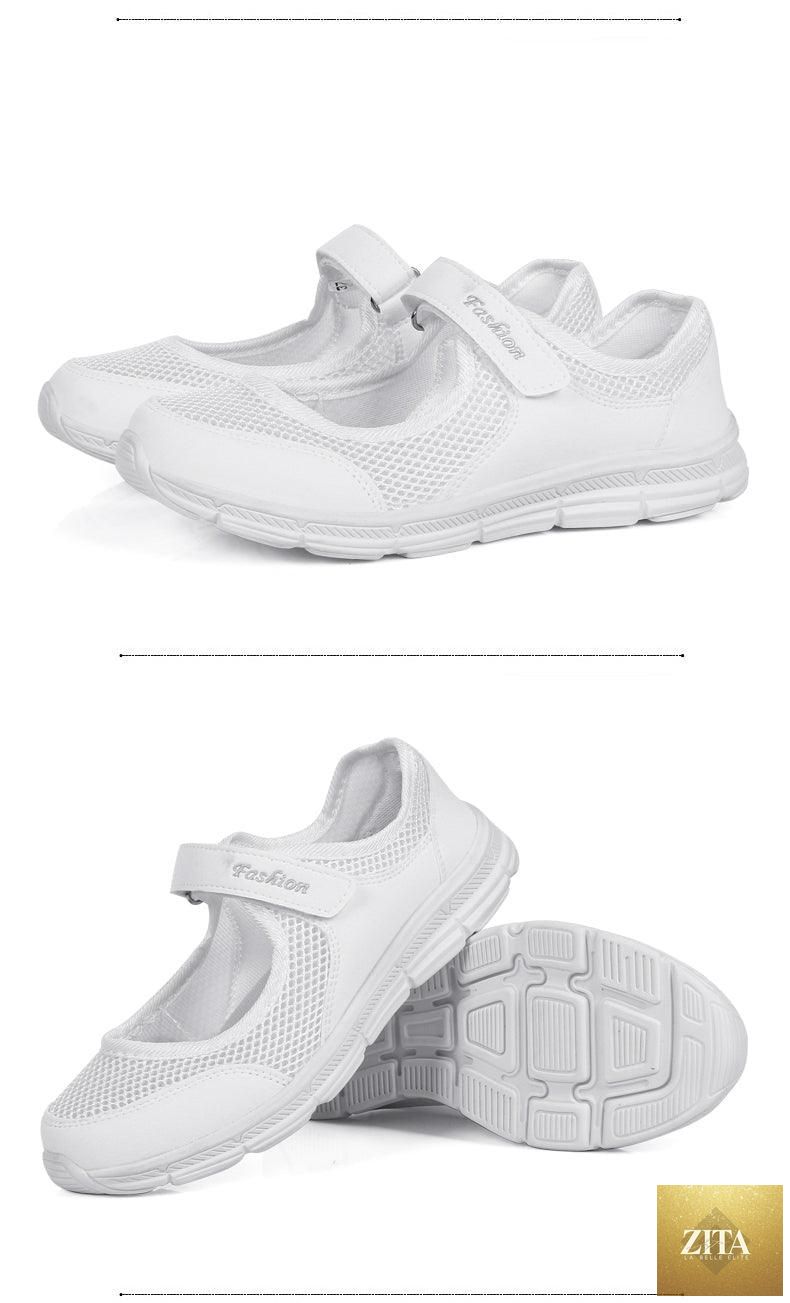 Women Flat Casual Fashion Breathable Mesh Tenis Shoes Women Summer Flat Soft Fashion Lightweight Slip-On Super Light Women Shoes