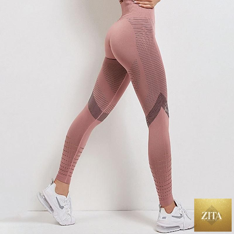Women Mesh Leggings High Waist Seamless Fitness Leggings Fashion Female Gym Workout Leggings Seamless Gym Running Stylish Tight Athletic Leggings Soft Active Legging For Women