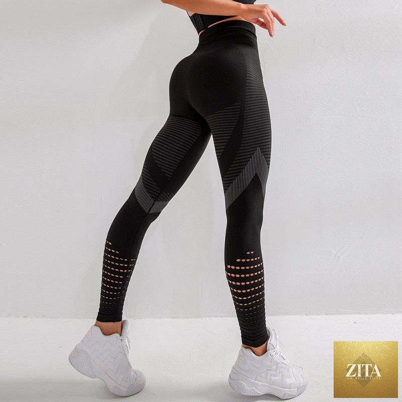 Women Mesh Leggings High Waist Seamless Fitness Leggings Fashion Female Gym Workout Leggings Seamless Gym Running Stylish Tight Athletic Leggings Soft Active Legging For Women