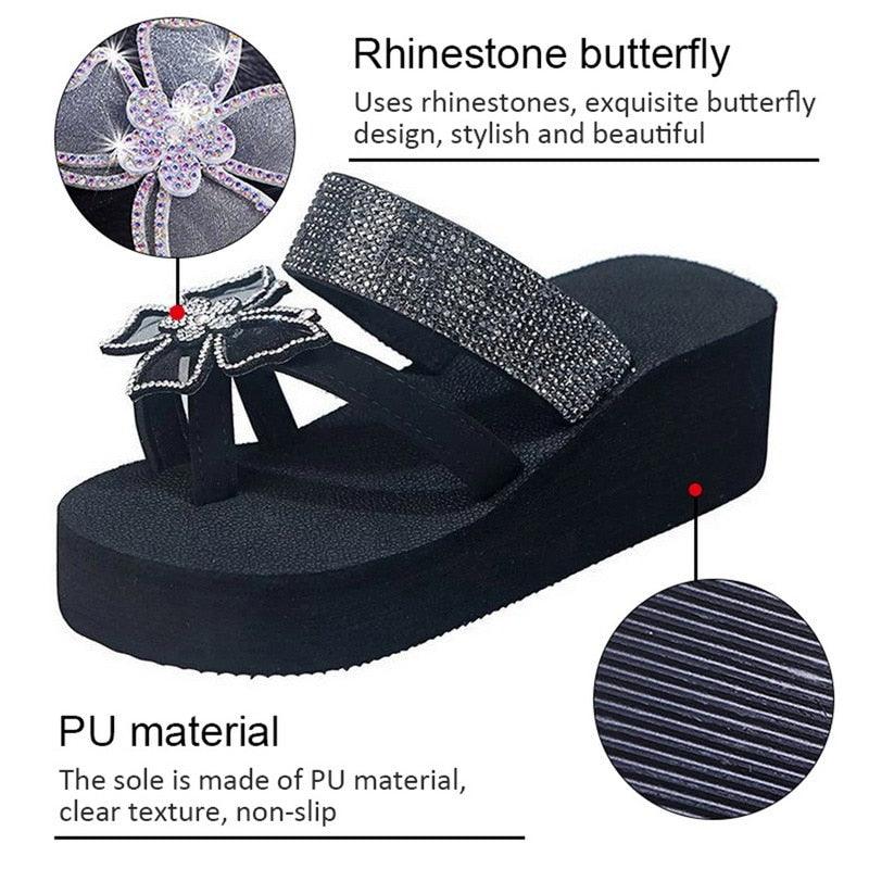 Stevvex pink women's summer open-toe butterfly platform sandals with elegant design, comfortable fit, and modern thick sole.