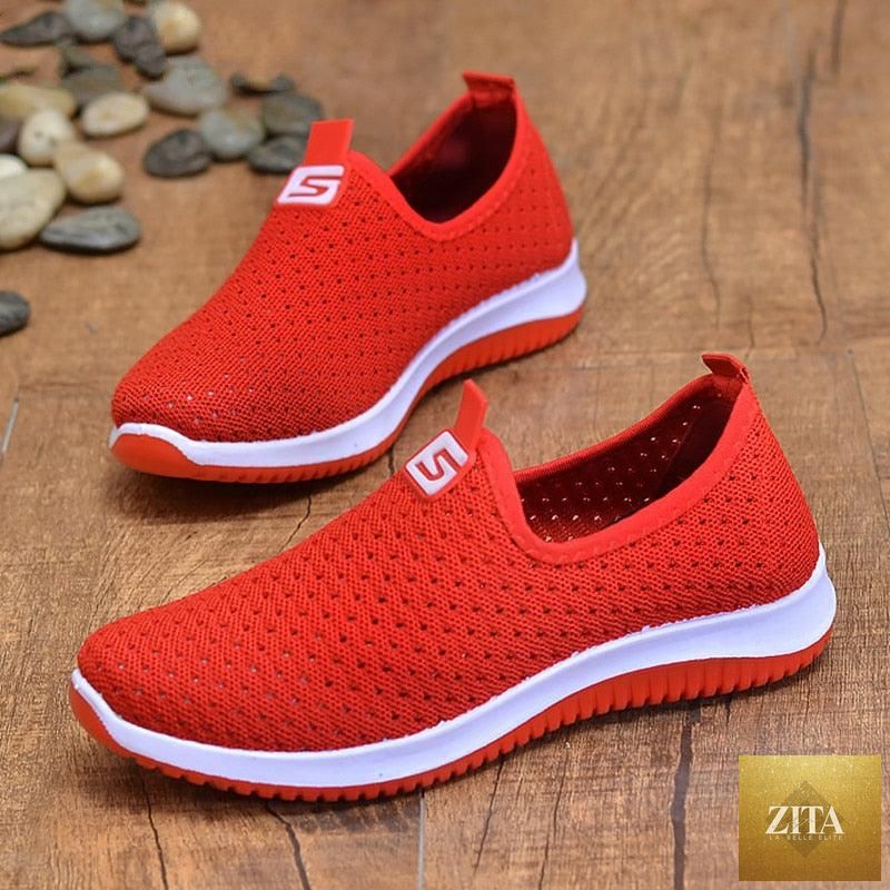 Women's Sneakers Espadrrilles Breathable Mesh Summer Shoes For Women Walking Solid Non Slip Casual Shoes Girls Tennis Slip On Sneakers Lightweight Comfortable Mesh Casual Sneakers