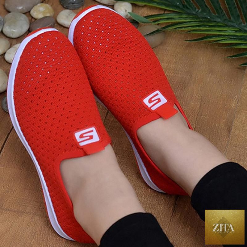 Women's Sneakers Espadrrilles Breathable Mesh Summer Shoes For Women Walking Solid Non Slip Casual Shoes Girls Tennis Slip On Sneakers Lightweight Comfortable Mesh Casual Sneakers