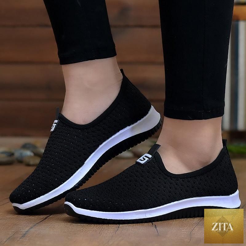 Women's Sneakers Espadrrilles Breathable Mesh Summer Shoes For Women Walking Solid Non Slip Casual Shoes Girls Tennis Slip On Sneakers Lightweight Comfortable Mesh Casual Sneakers