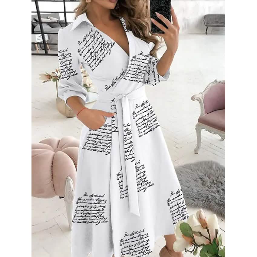 Women's A-line dress with letter print from DailySale, featuring a flattering silhouette and casual style perfect for everyday wear.