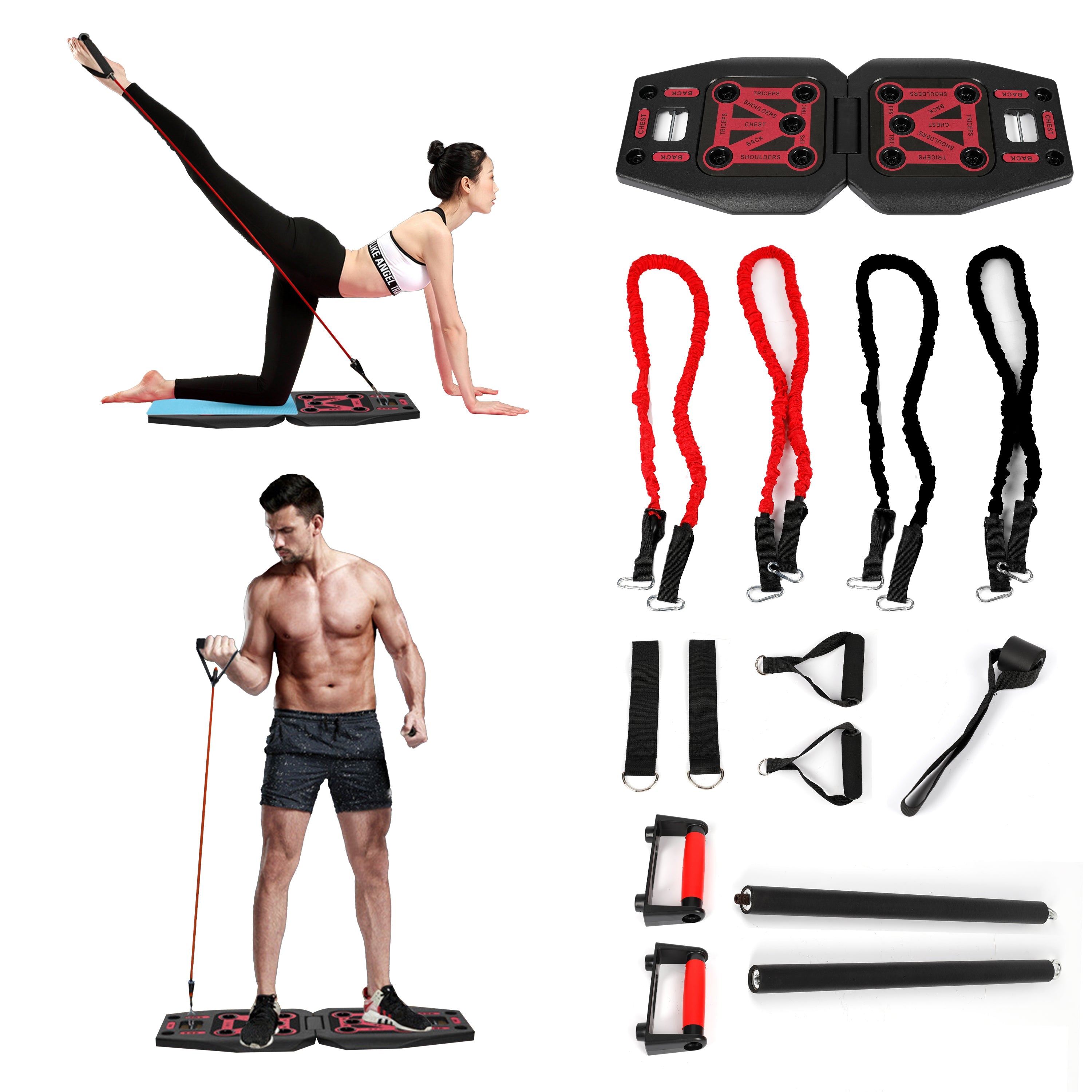9 in 1 Push Up Rack Board System Fitness Workout Train Gym Exercise Copper Hecuba