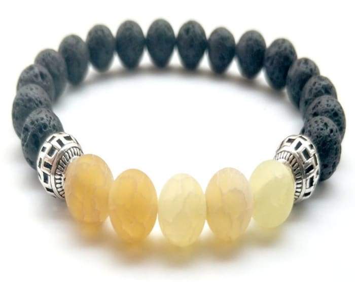 Yellow Lava Stone Essential Oil Bracelet Green Danae