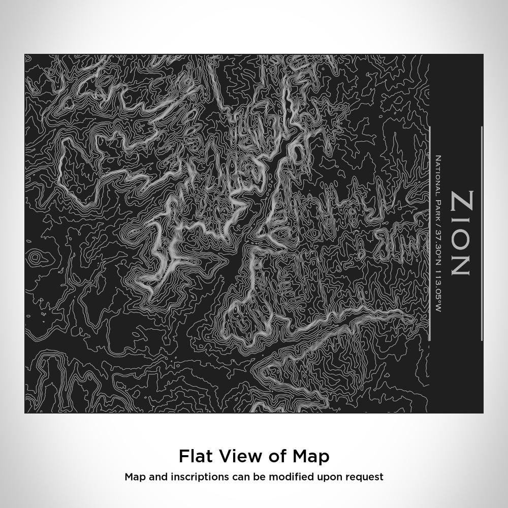 Zion National Park - Utah Map Bottle with Bamboo Top in Matte Black Cyan Castor